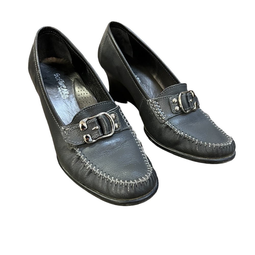 Bos. & Co. grey wedges, size 9
